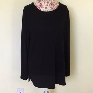 -J.Crew long sleeve layered tee black